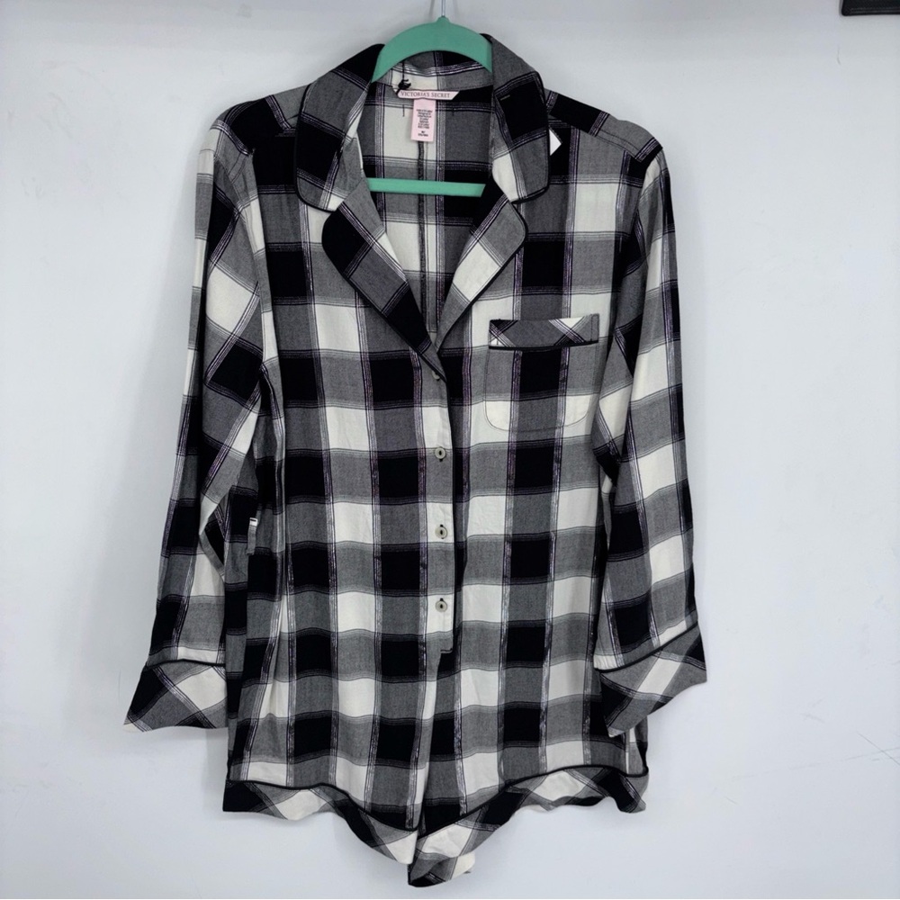 Victoria's Secret Black and White Plaid Pajama Romper